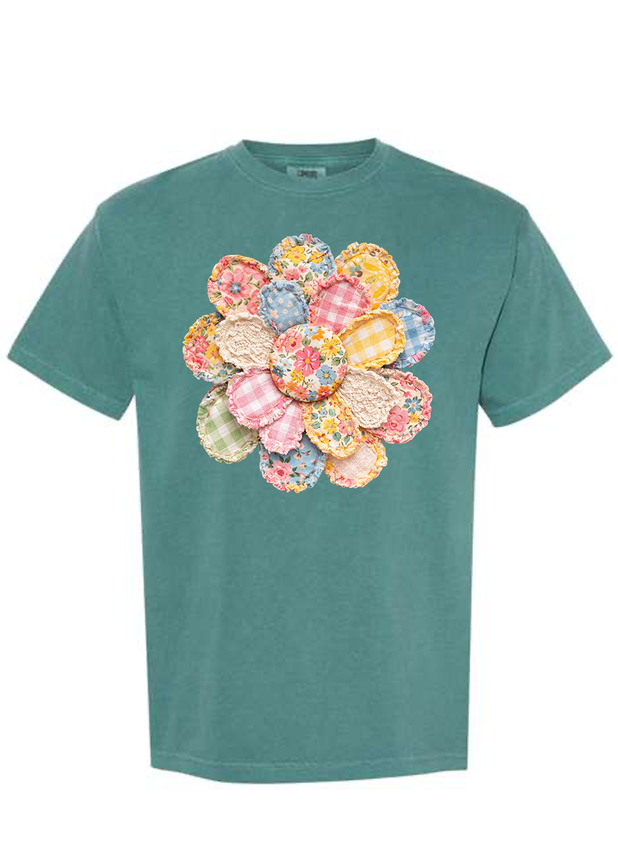 Patchwork Flower COMFORT COLORS Tee