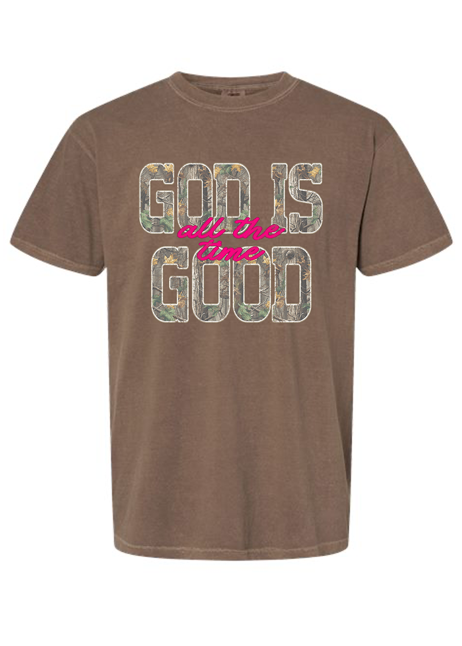 God is Good All The Time Camo COMFORT COLORS Tee