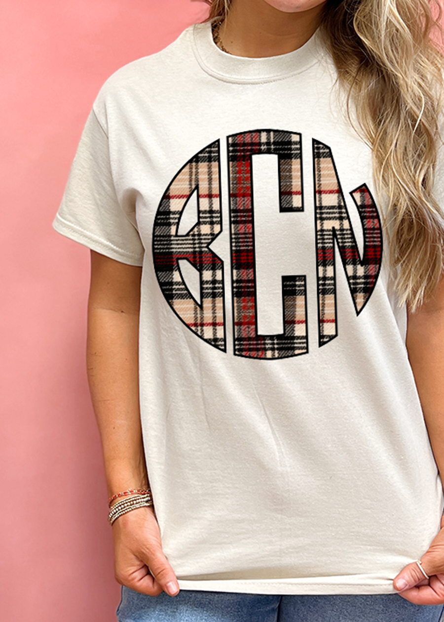 Flannel Sweater Monogram Tee