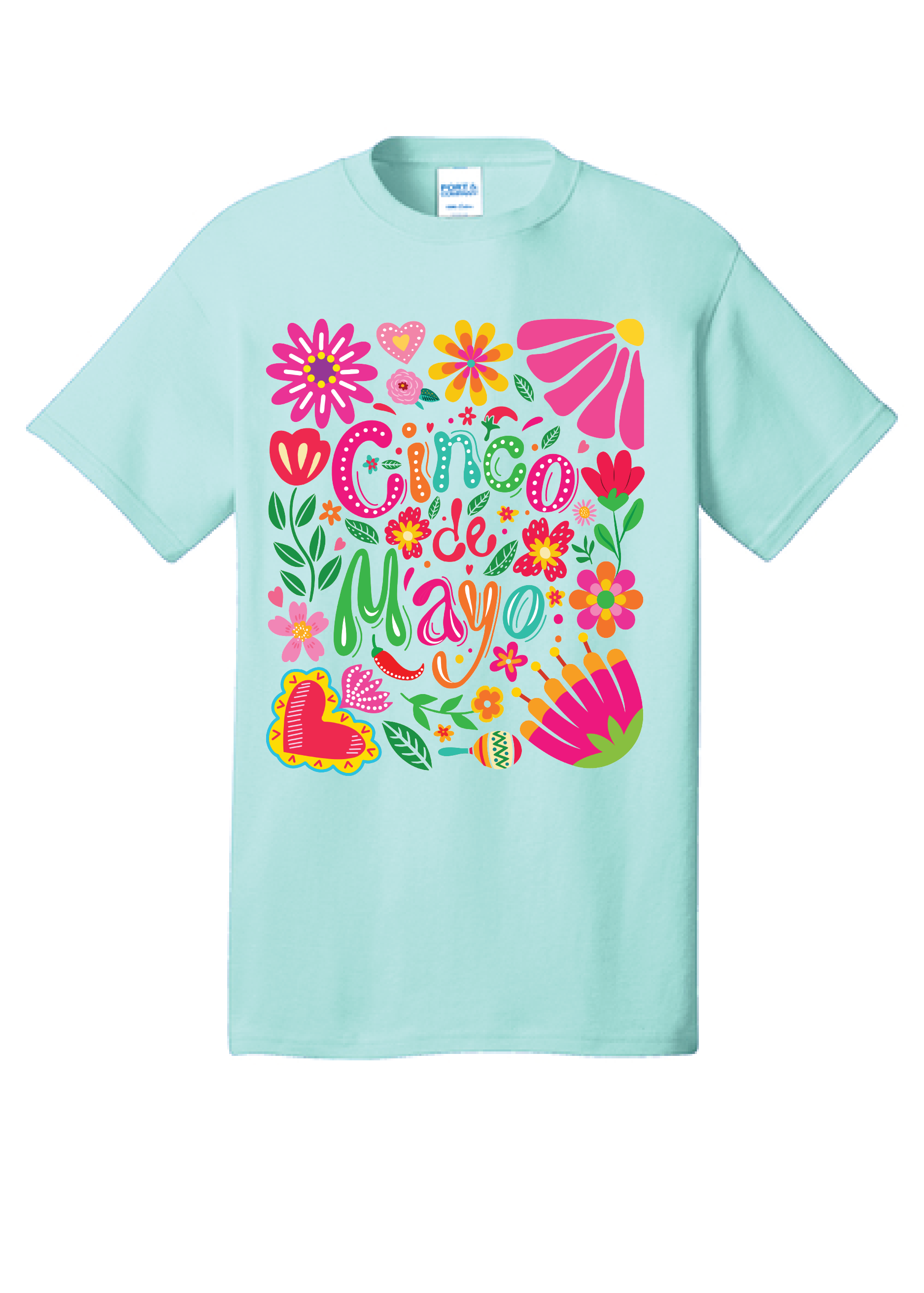 ADULT Floral Cinco De Mayo Tee
