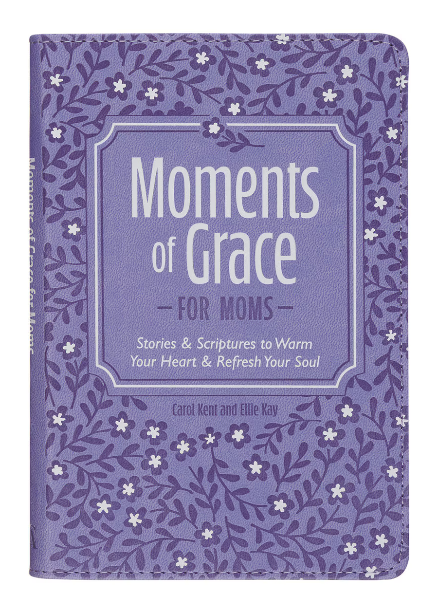 Moments Of Grace For Moms: Stories And Scriptures Purple Faux Leather Gift Book