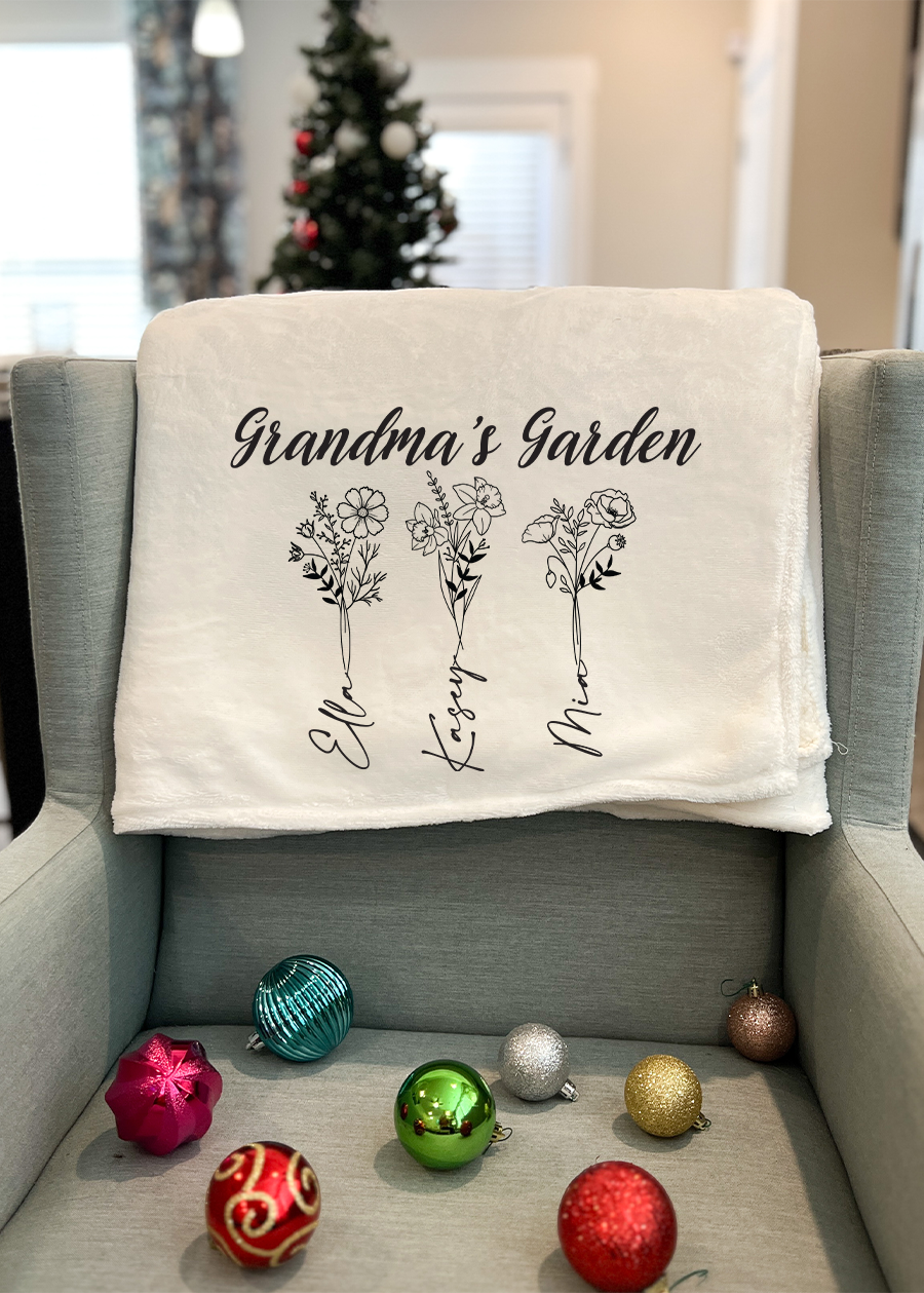 Grandma's Garden (Black) Blanket