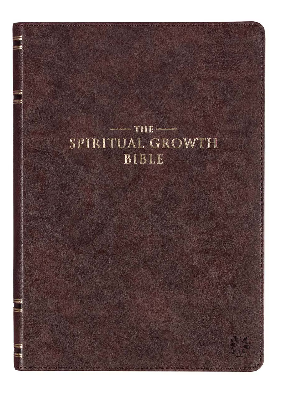 Espresso Brown Faux Leather Spiritual Growth Bible