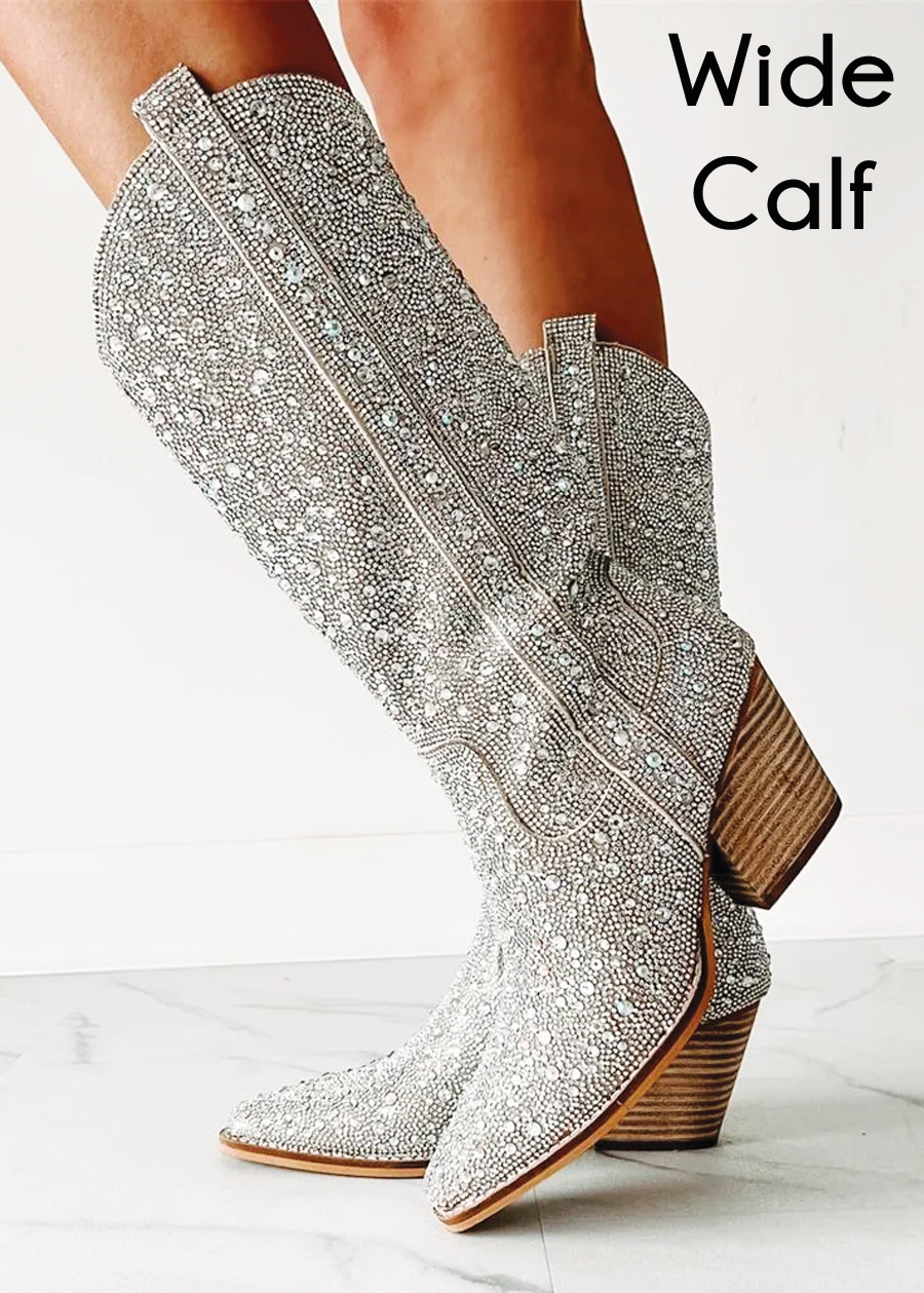 Wide calf sparkle on sale boots