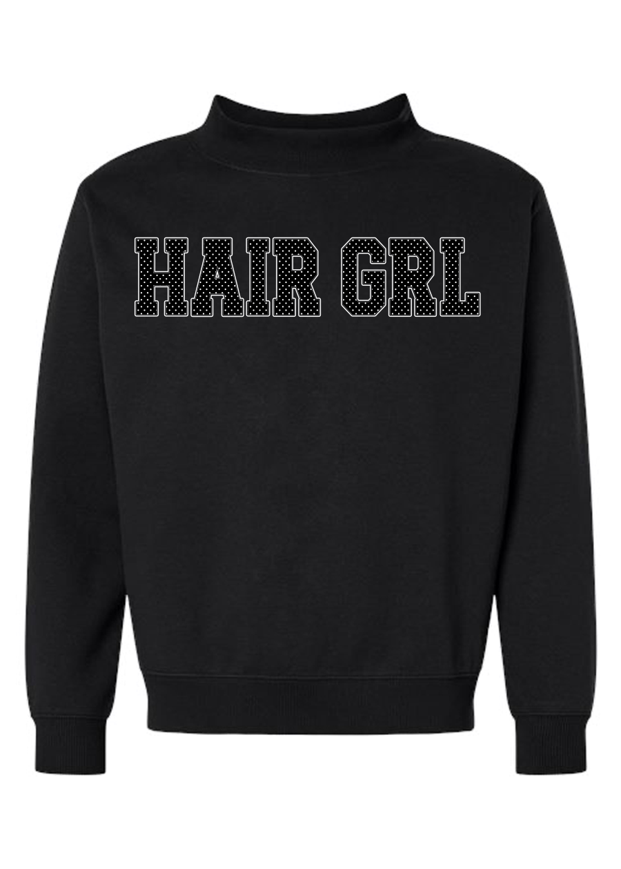 CUSTOM Polka Dot Word Black Mock Neck