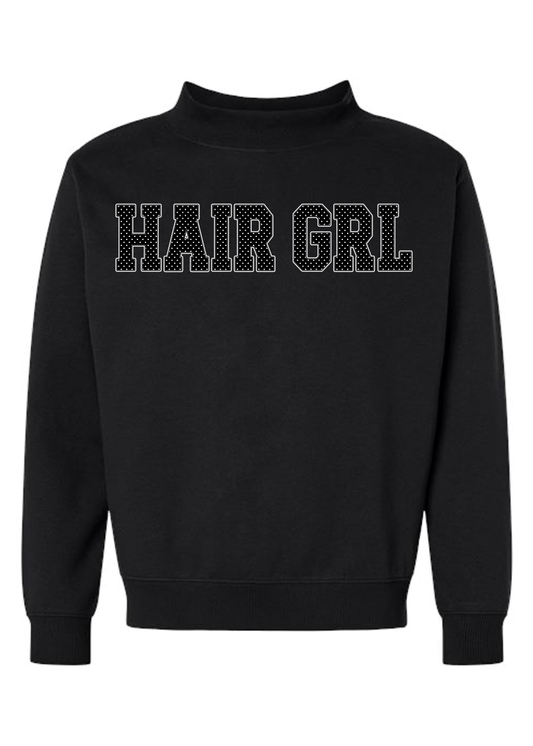 CUSTOM Polka Dot Word Black Mock Neck
