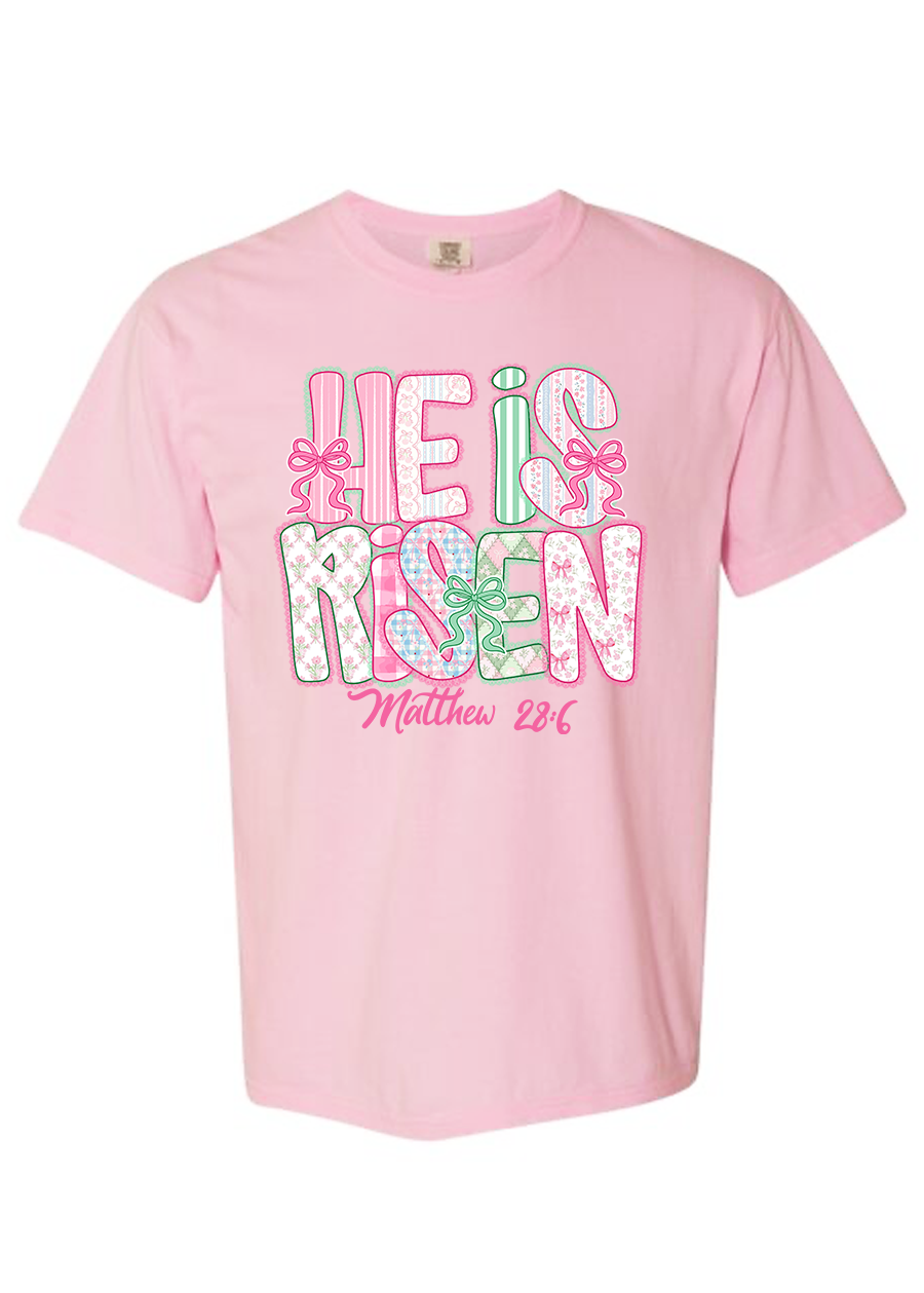 YOUTH Preppy He Is Risen COMFORT COLORS Tee