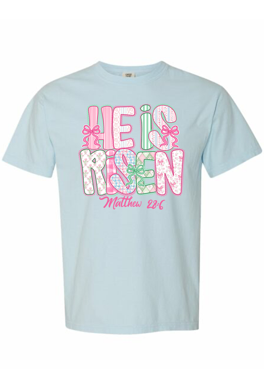 Preppy He Is Risen COMFORT COLORS Tee