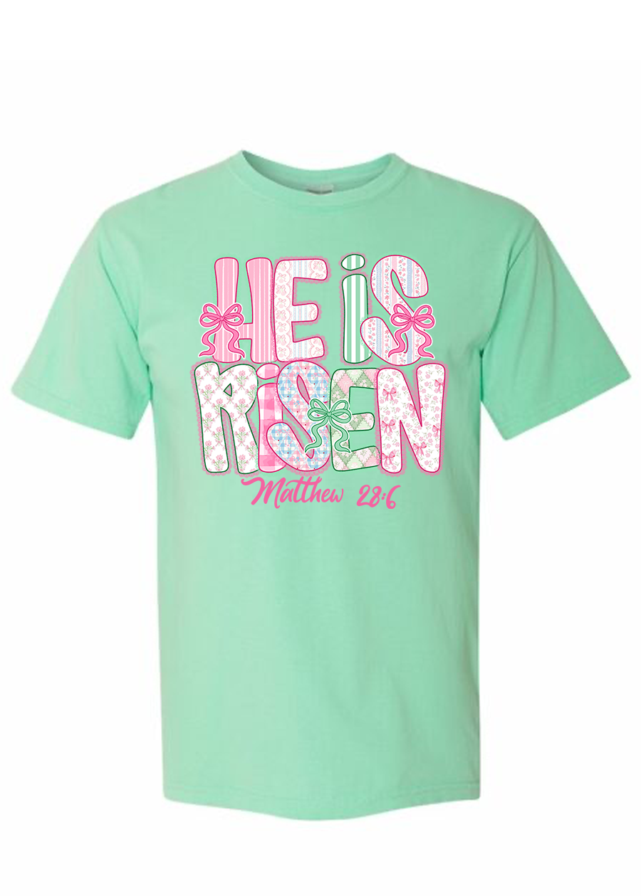 Preppy He Is Risen COMFORT COLORS Tee