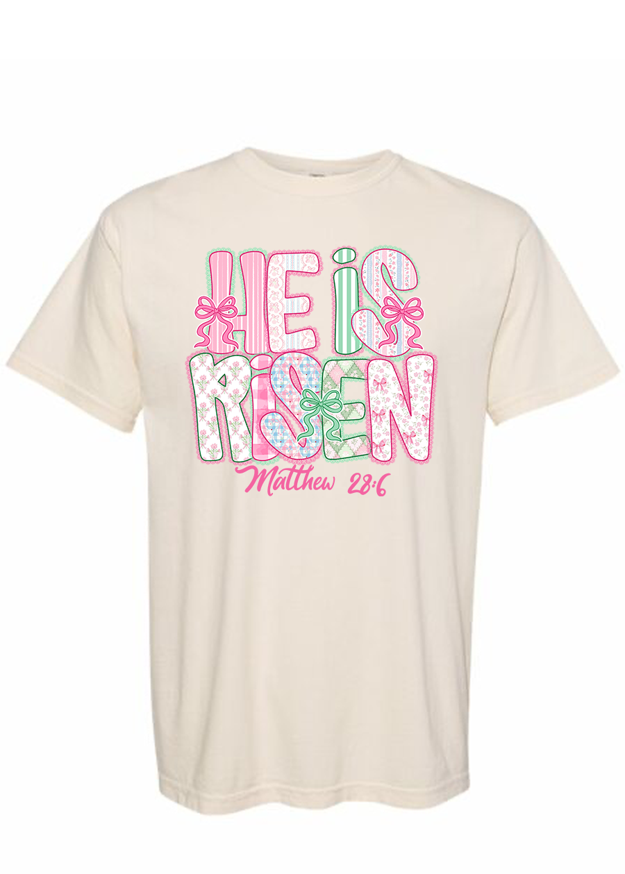 Preppy He Is Risen COMFORT COLORS Tee