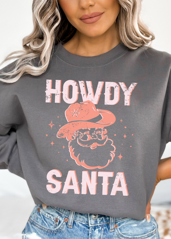 Load image into Gallery viewer, Howdy Santa Crewneck Sweatshirt
