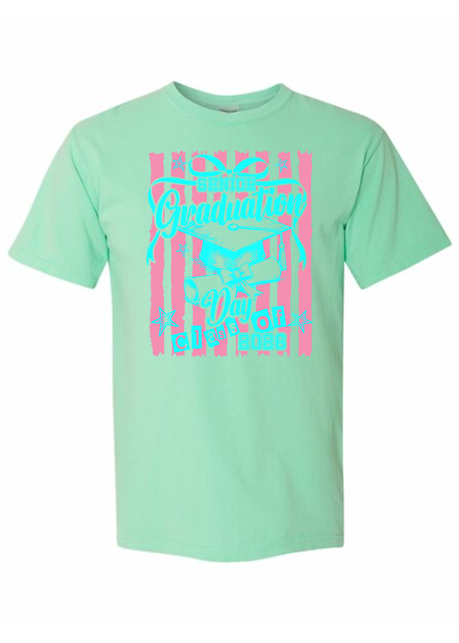 ADULT Graduate Striped COMFORT COLORS Tee