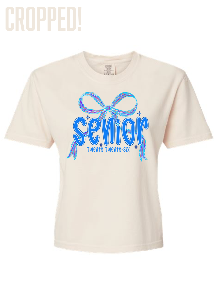 Cropped 2026 Blue Coquette COMFORT COLORS Tee