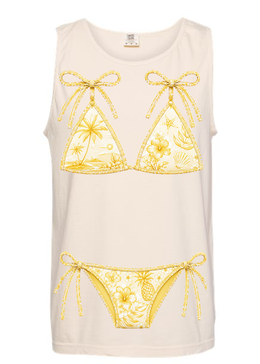 ADULT Comfort Colors Yellow Kini Tee & Tank