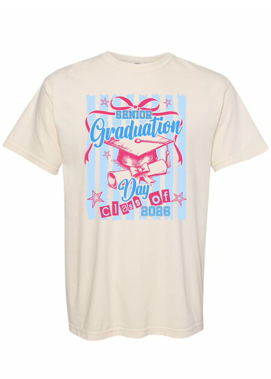 ADULT Graduate Striped COMFORT COLORS Tee