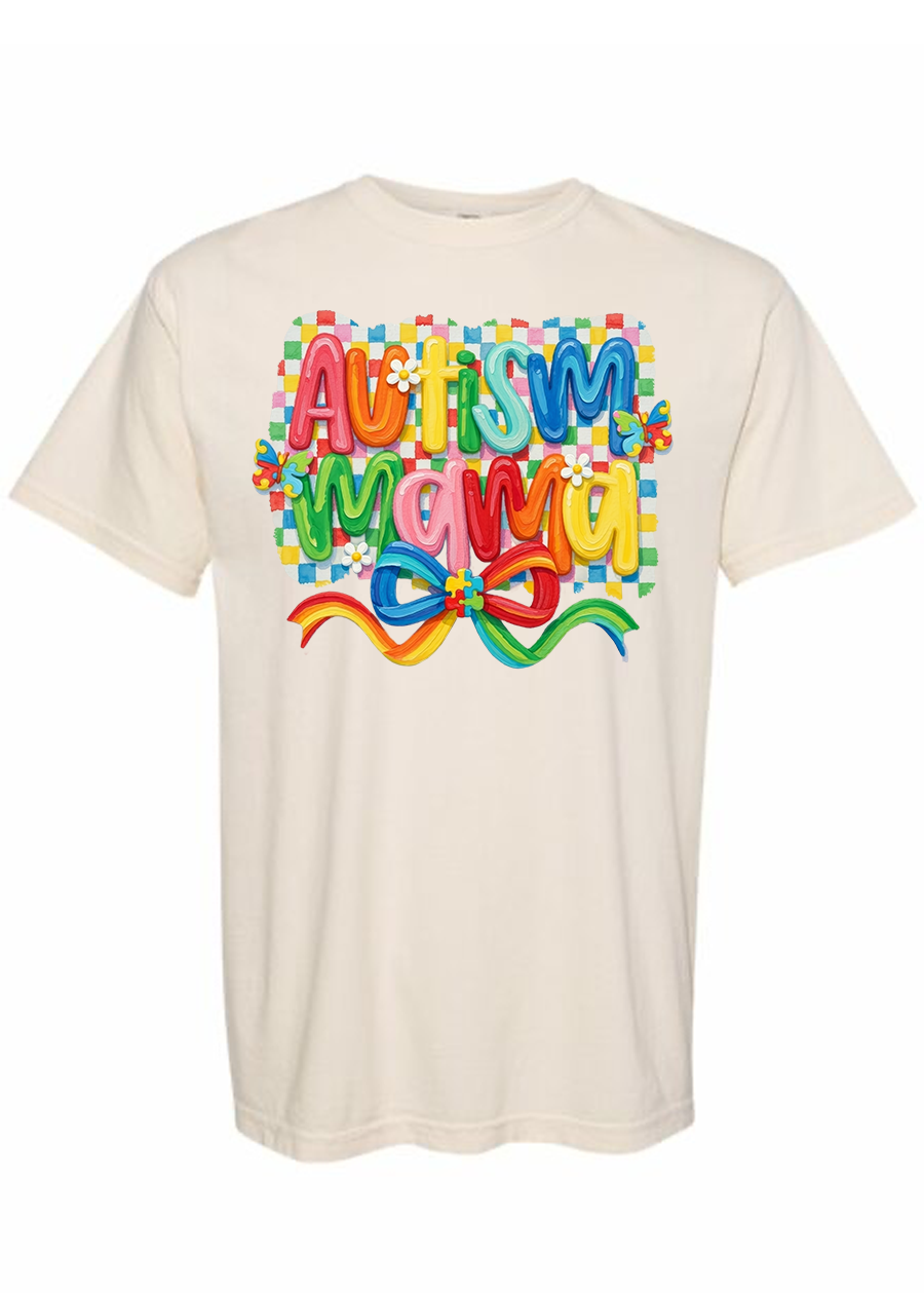 Watercolor Autism Mama COMFORT COLORS Tee