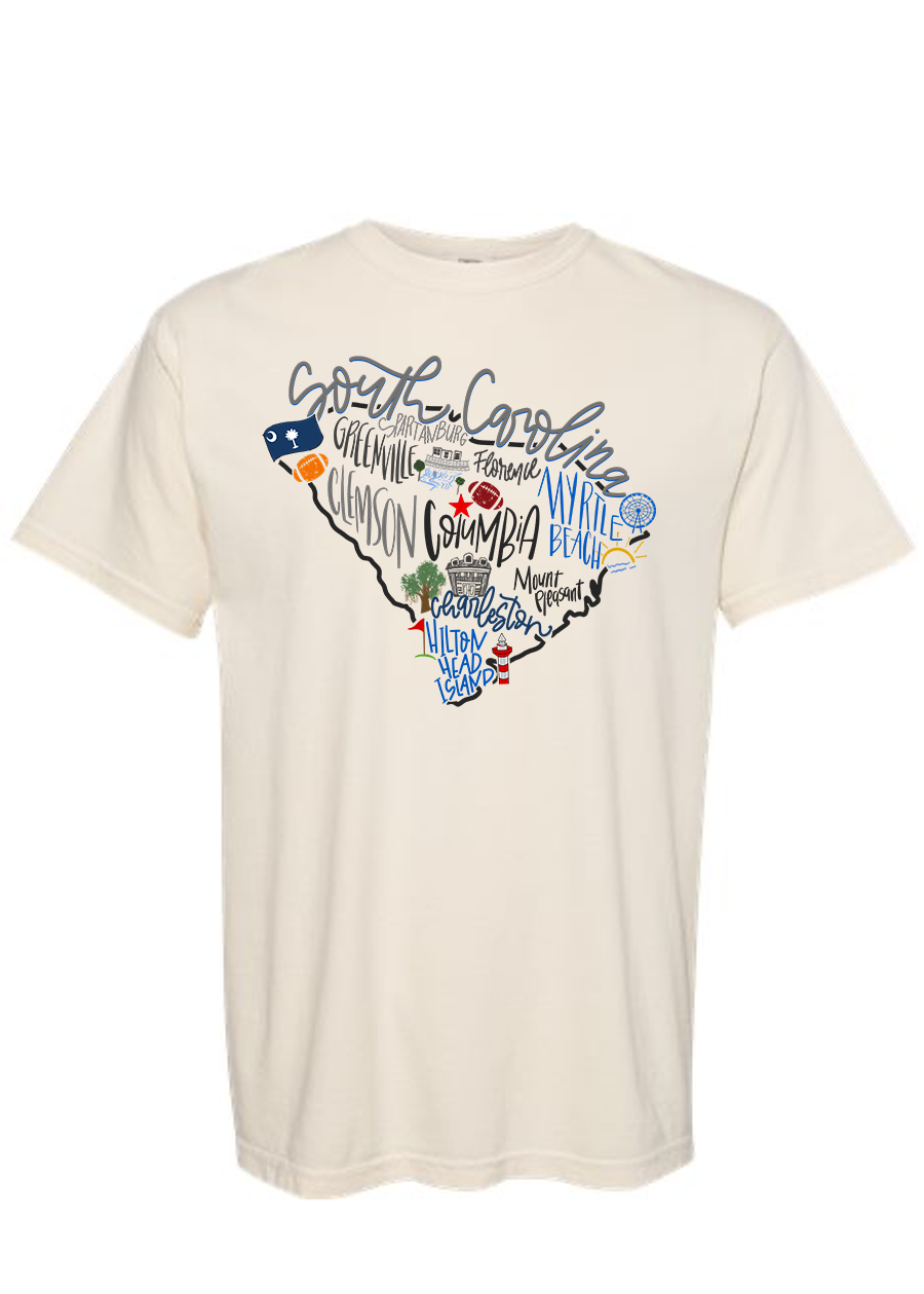 South Carolina Outline COMFORT COLORS Tee