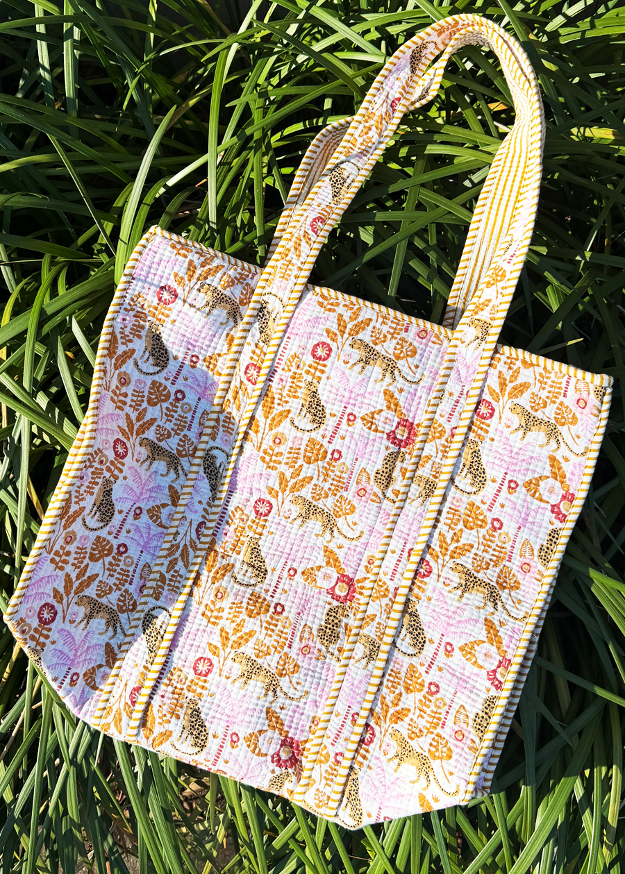 Jasmine Cheetah Floral Tote Bag