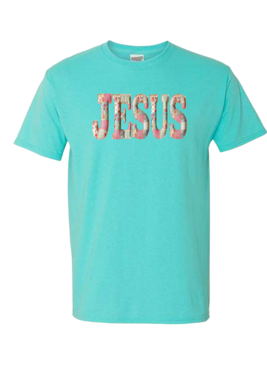 ADULT Patchwork Custom Name Short Sleeve Tee