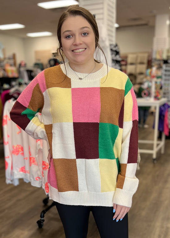 Load image into Gallery viewer, Jill Multicolor Knit Sweater
