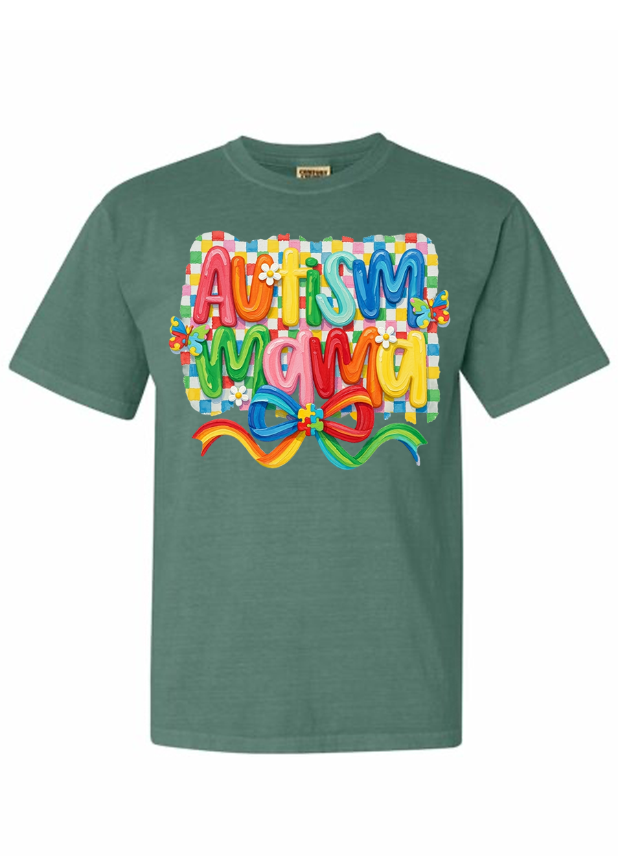 Watercolor Autism Mama COMFORT COLORS Tee