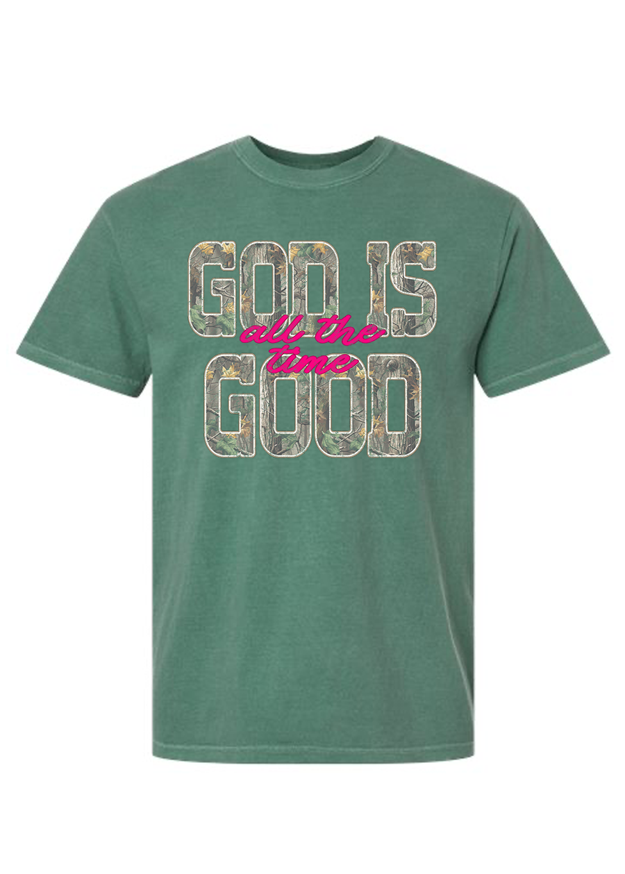 God is Good All The Time Camo COMFORT COLORS Tee