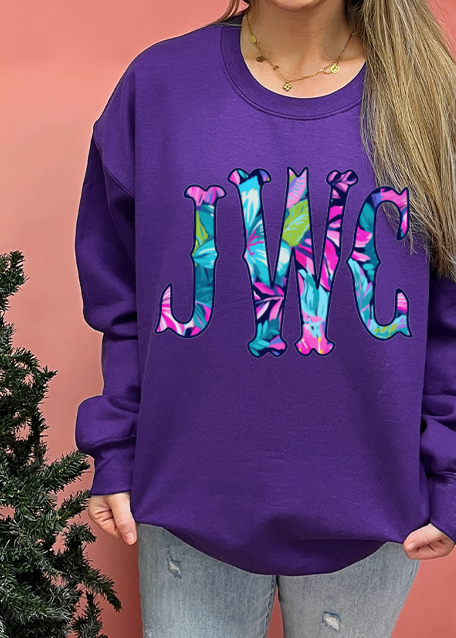 Lilly Fishtail Monogram Crewneck Sweatshirt