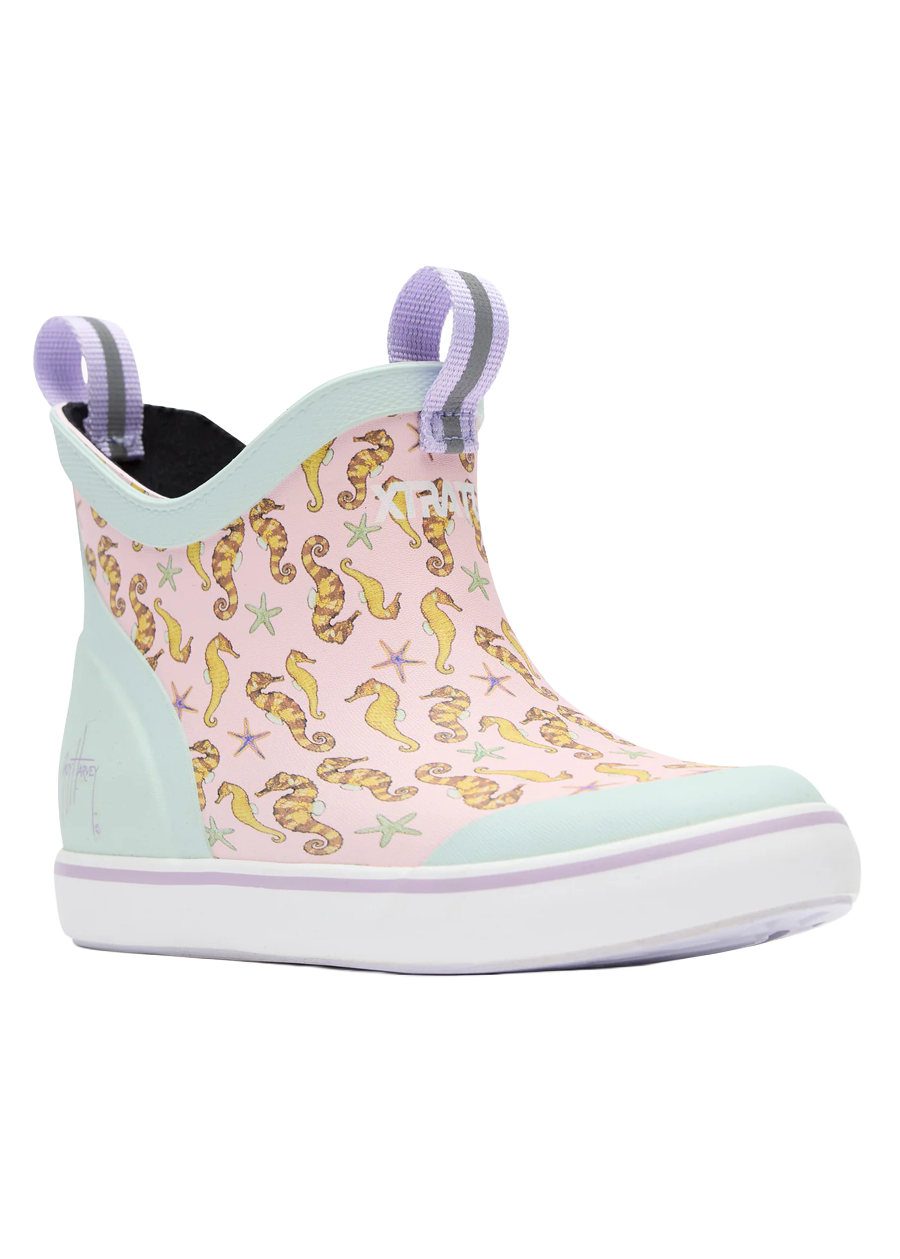 Little Kids Ankle Deck Boot - Pink Seahorse Guy Harvey