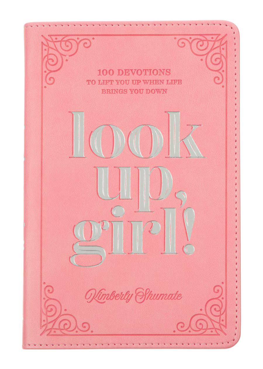 Look up, Girl! Pink Faux Leather Devotional
