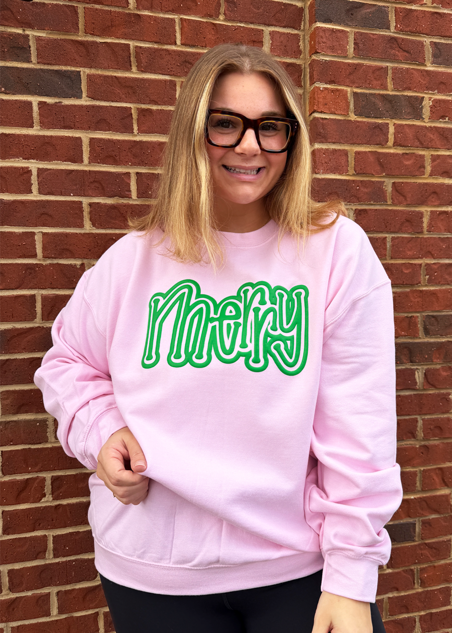 ADULT PUFF MERRY Crewneck Sweatshirt