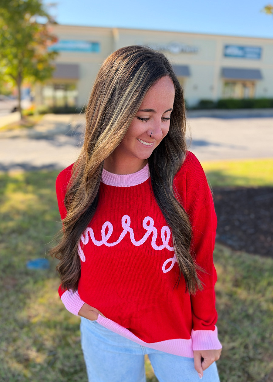 Merry Embroidered Knit Sweater