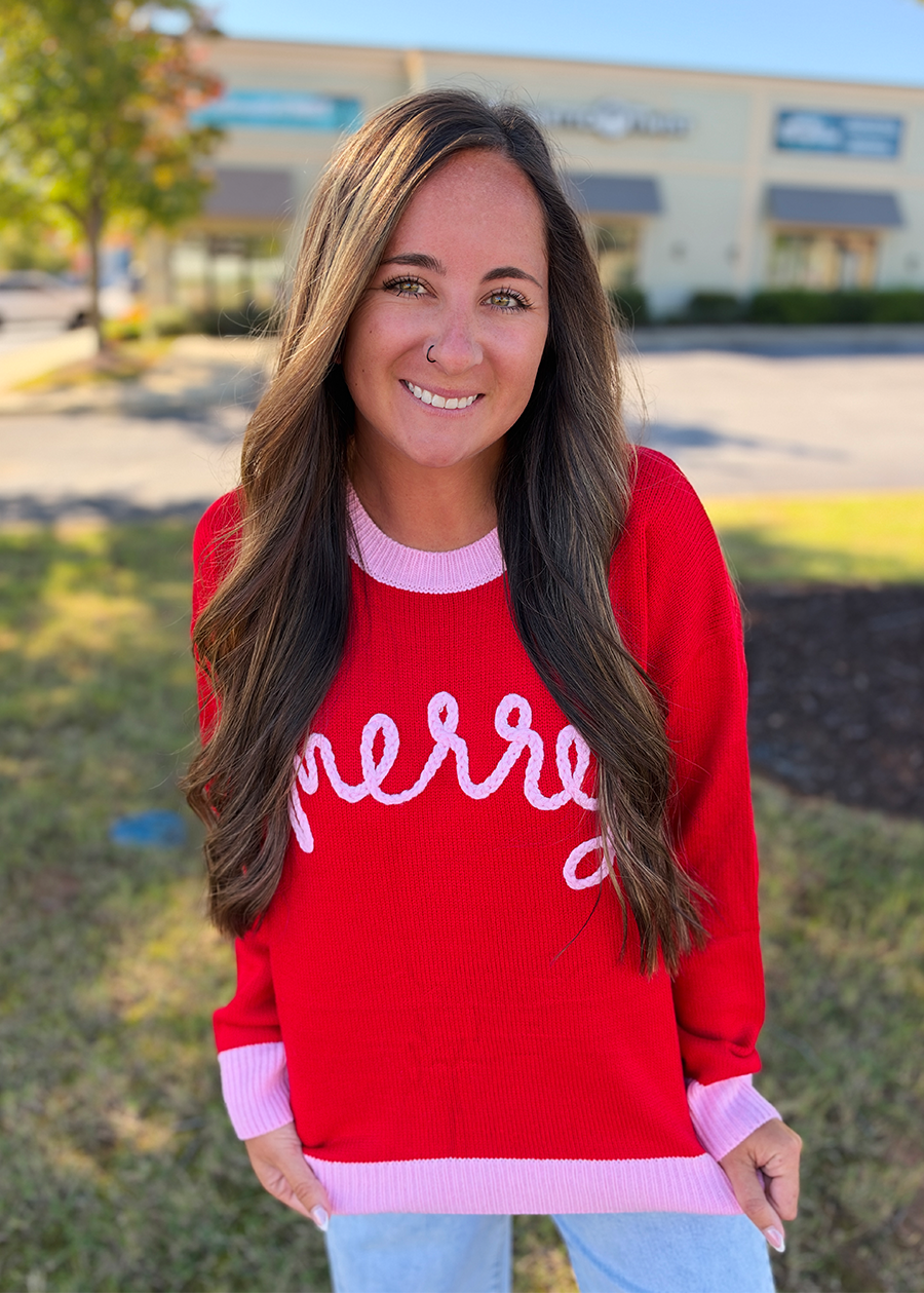 Merry Embroidered Knit Sweater