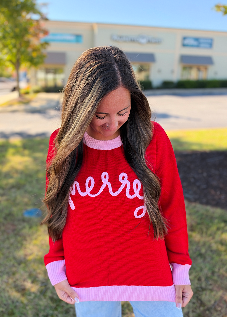 Merry Embroidered Knit Sweater
