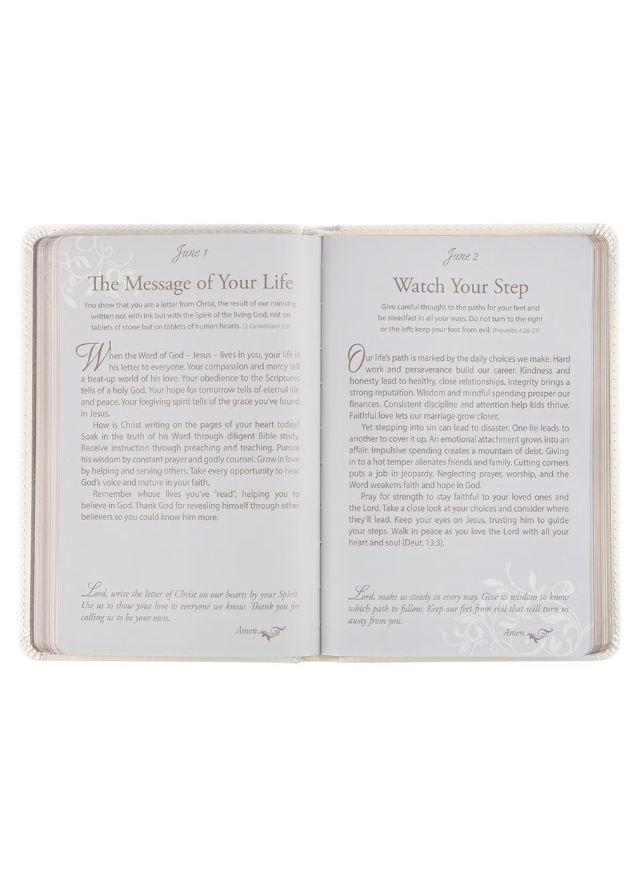 Mr & Mrs White Faux Leather Devotional
