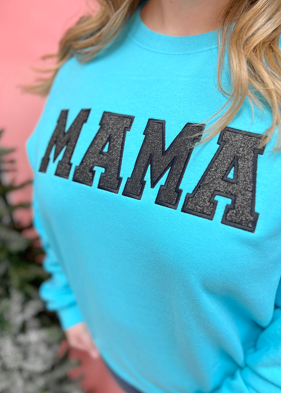 Glitter WORD Applique Crewneck Sweatshirt