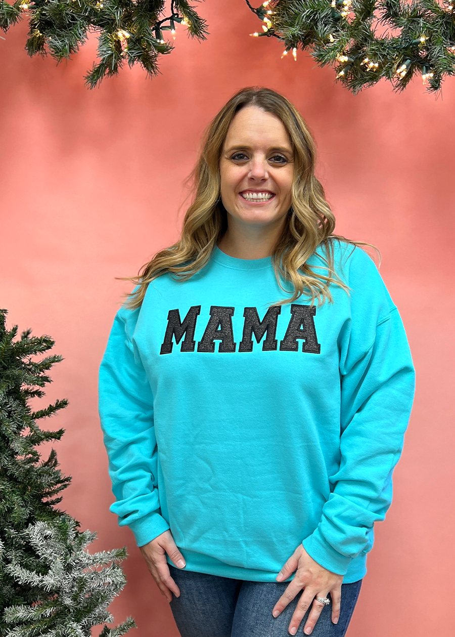 Glitter WORD Applique Crewneck Sweatshirt