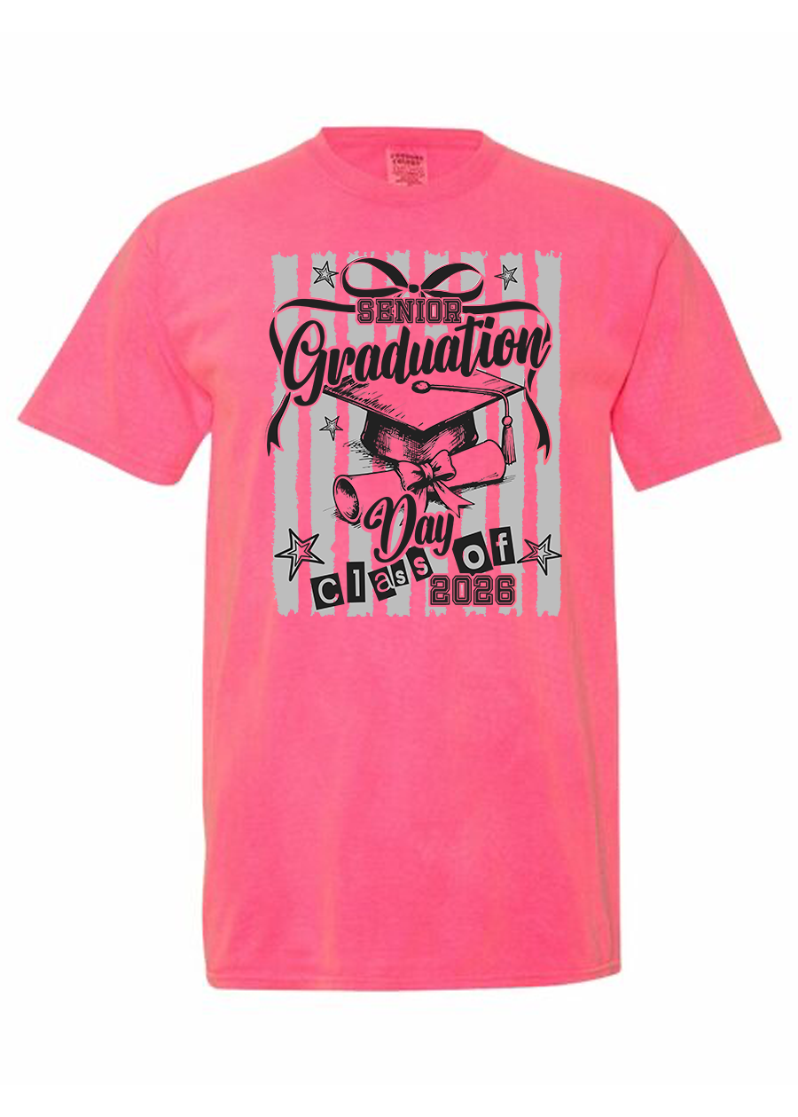 ADULT Graduate Striped COMFORT COLORS Tee
