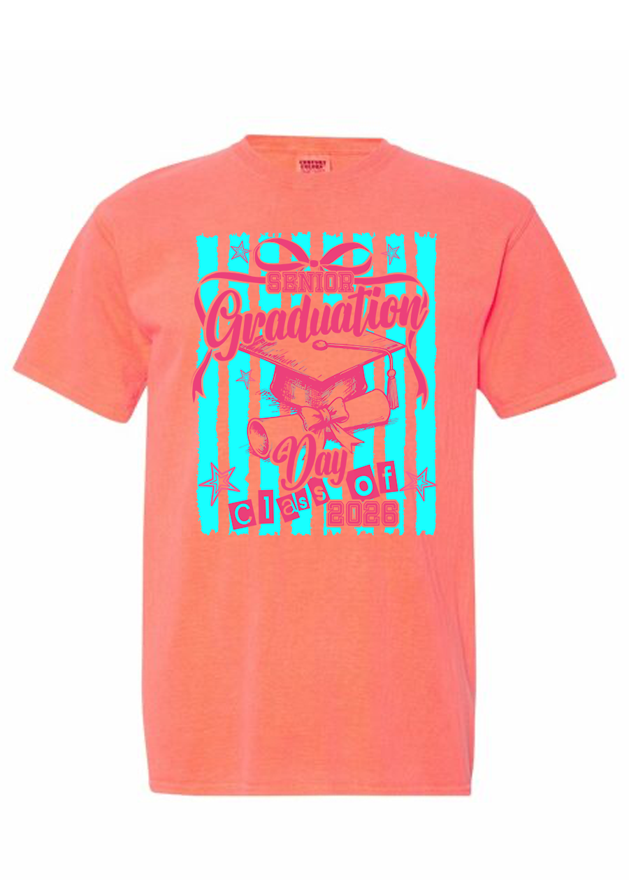 ADULT Graduate Striped COMFORT COLORS Tee