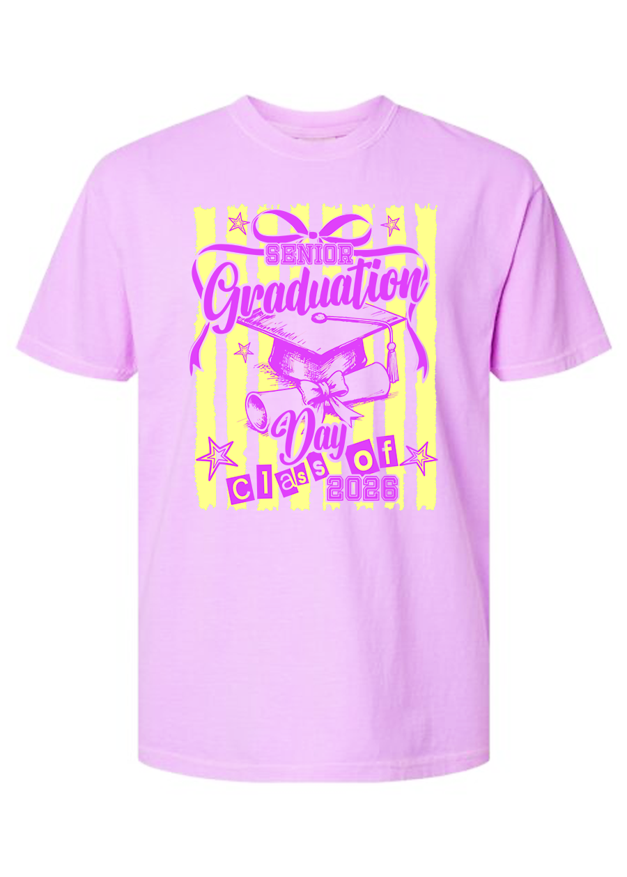 ADULT Graduate Striped COMFORT COLORS Tee