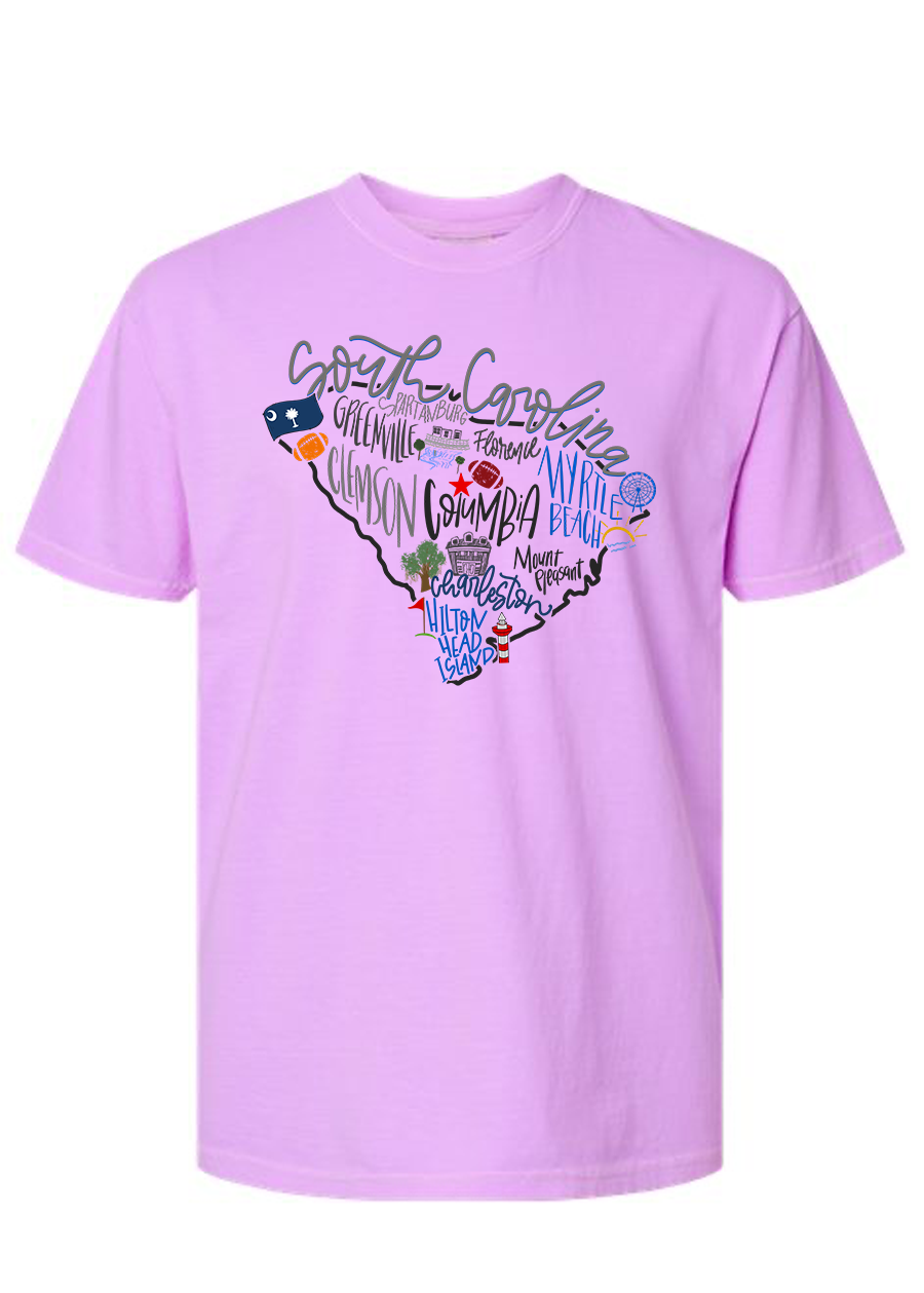 South Carolina Outline COMFORT COLORS Tee