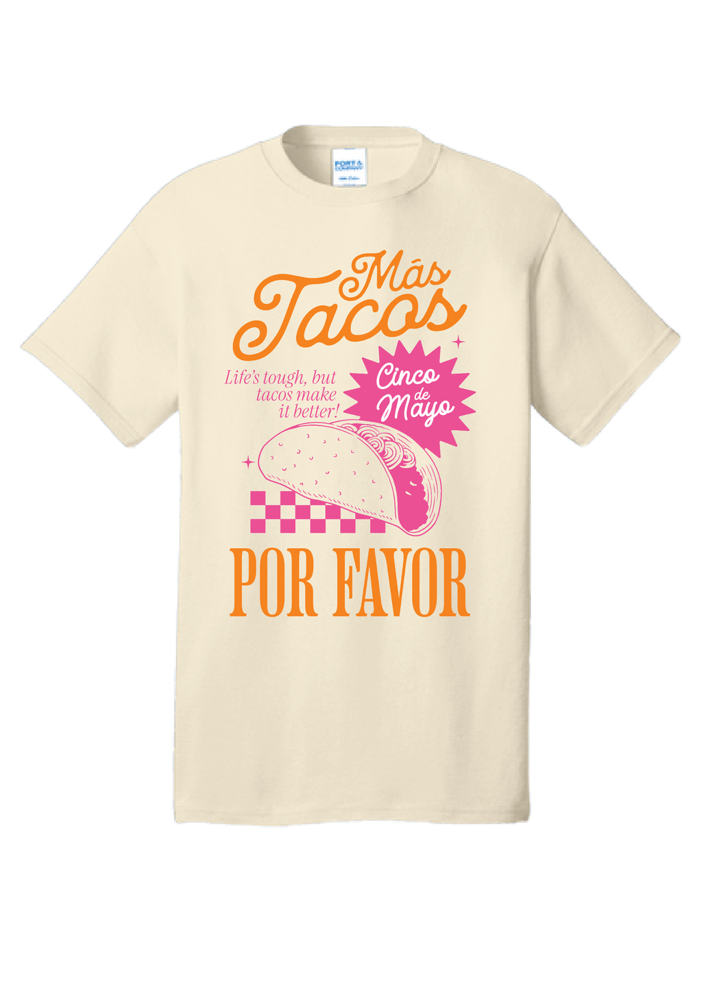 ADULT PINK Mas Tacos Tee
