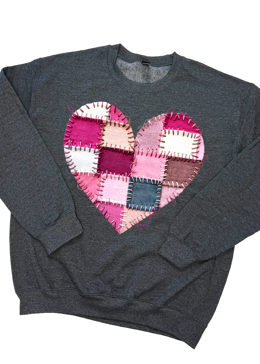 Patchwork Quilted Love Crewneck