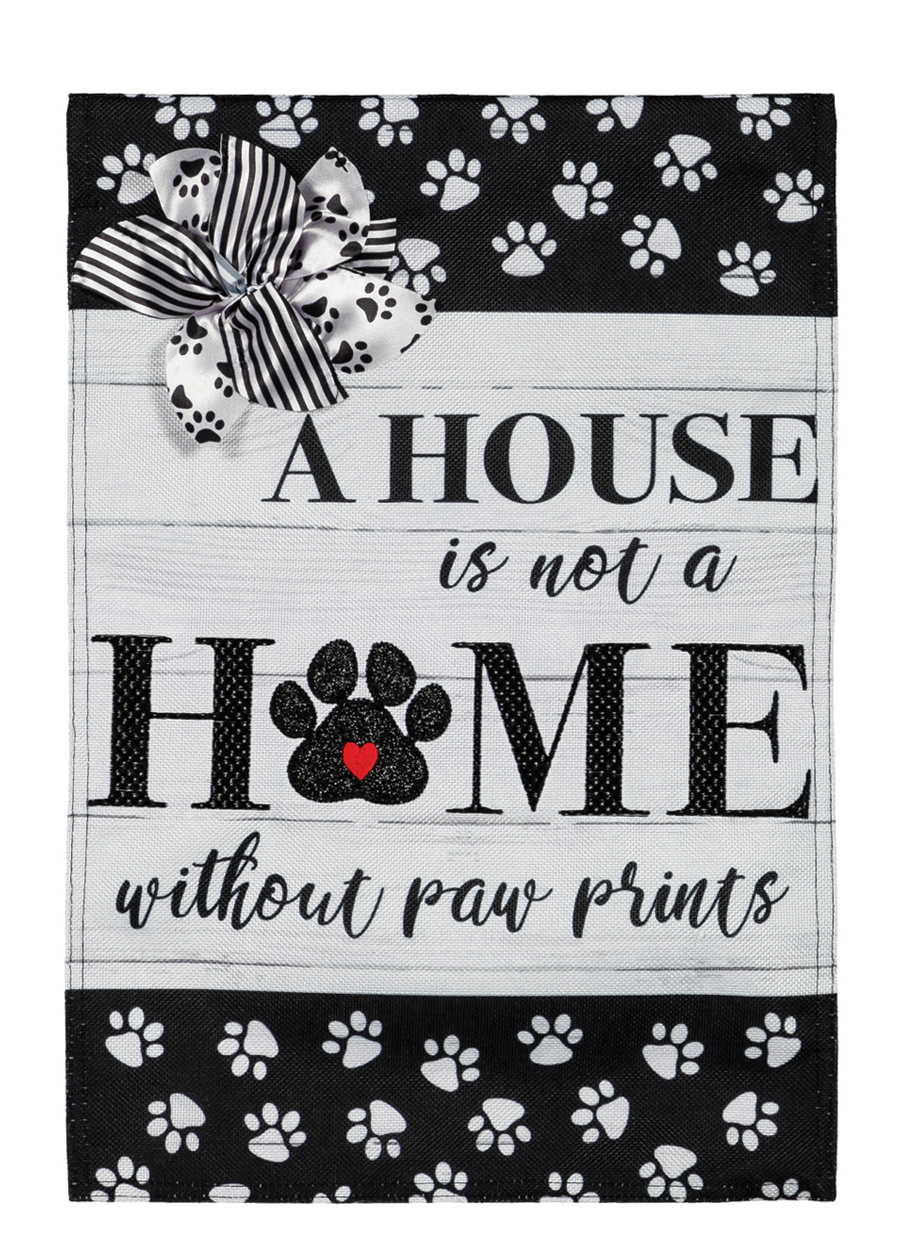 Load image into Gallery viewer, Paw Prints Burlap Garden Flag
