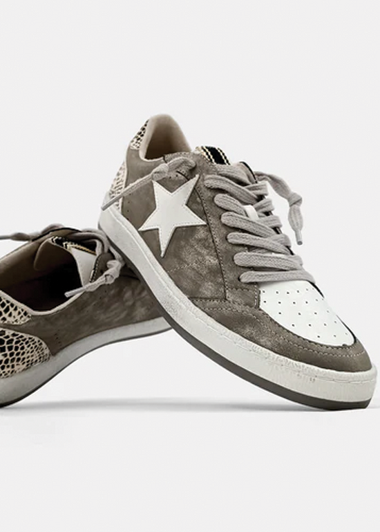 Load image into Gallery viewer, PAZ Pewter Distressed Sneakers
