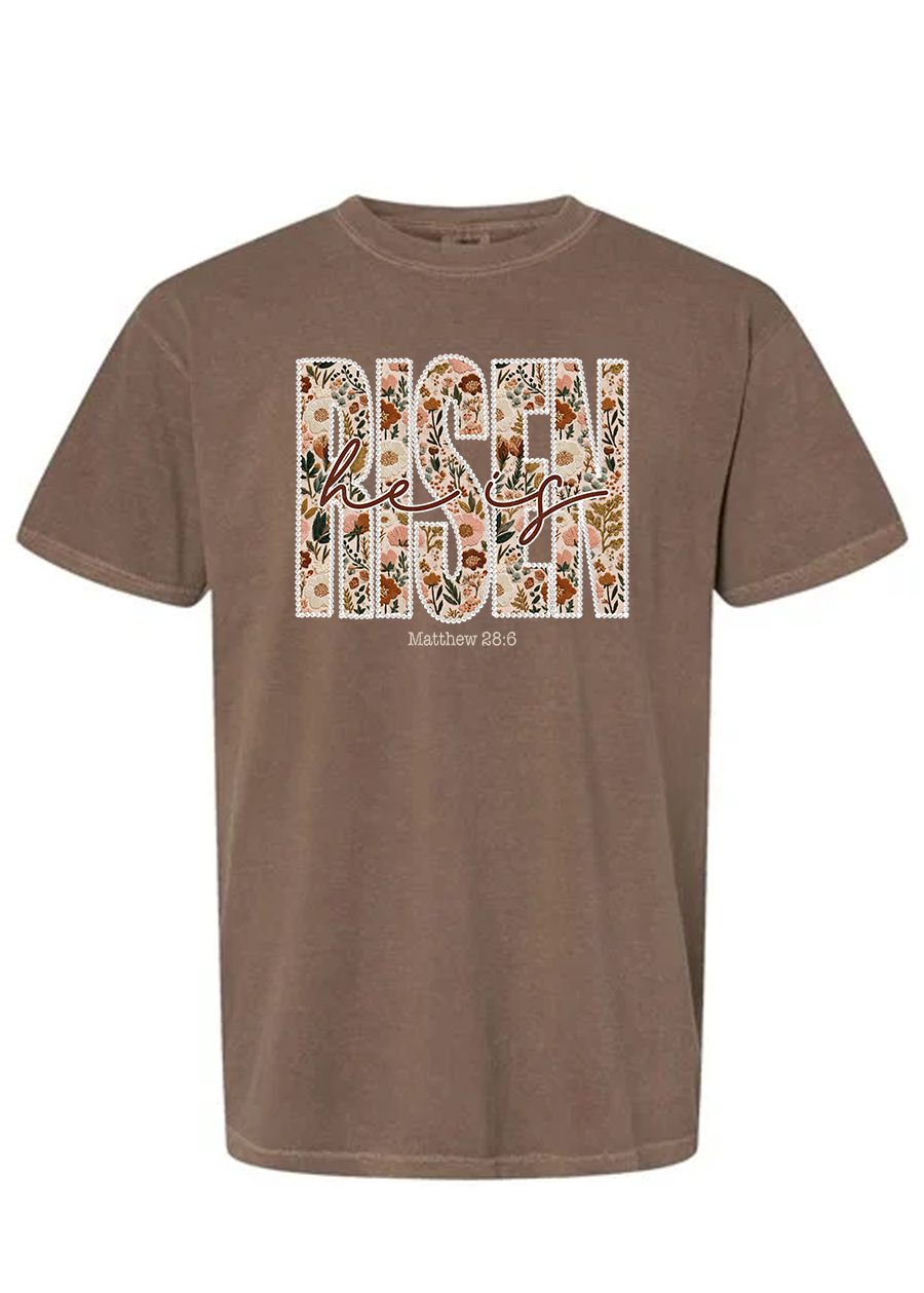 Pearl-Lined He Is Risen COMFORT COLORS Tee