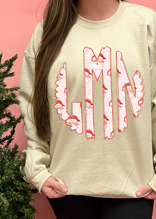 Pink Santa Monogram Crewneck Sweatshirt