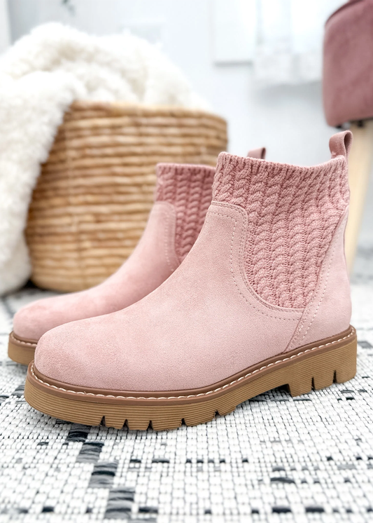 Corky Keep Me Warm-Blush Faux Suede