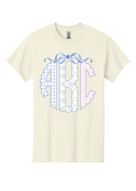 ADULT Preppy Pastel Monogram Tee