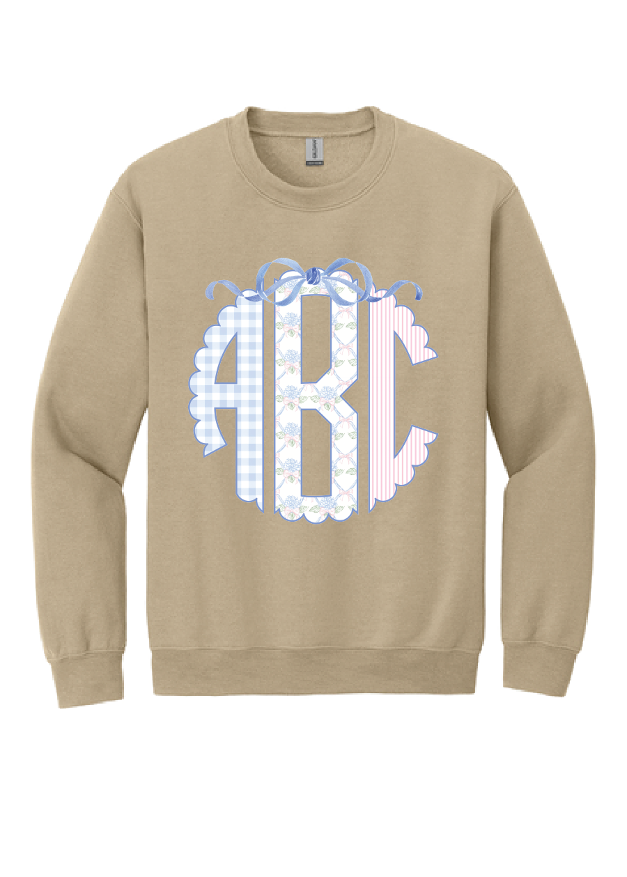 ADULT Preppy Pastel Monogram Sweatshirt