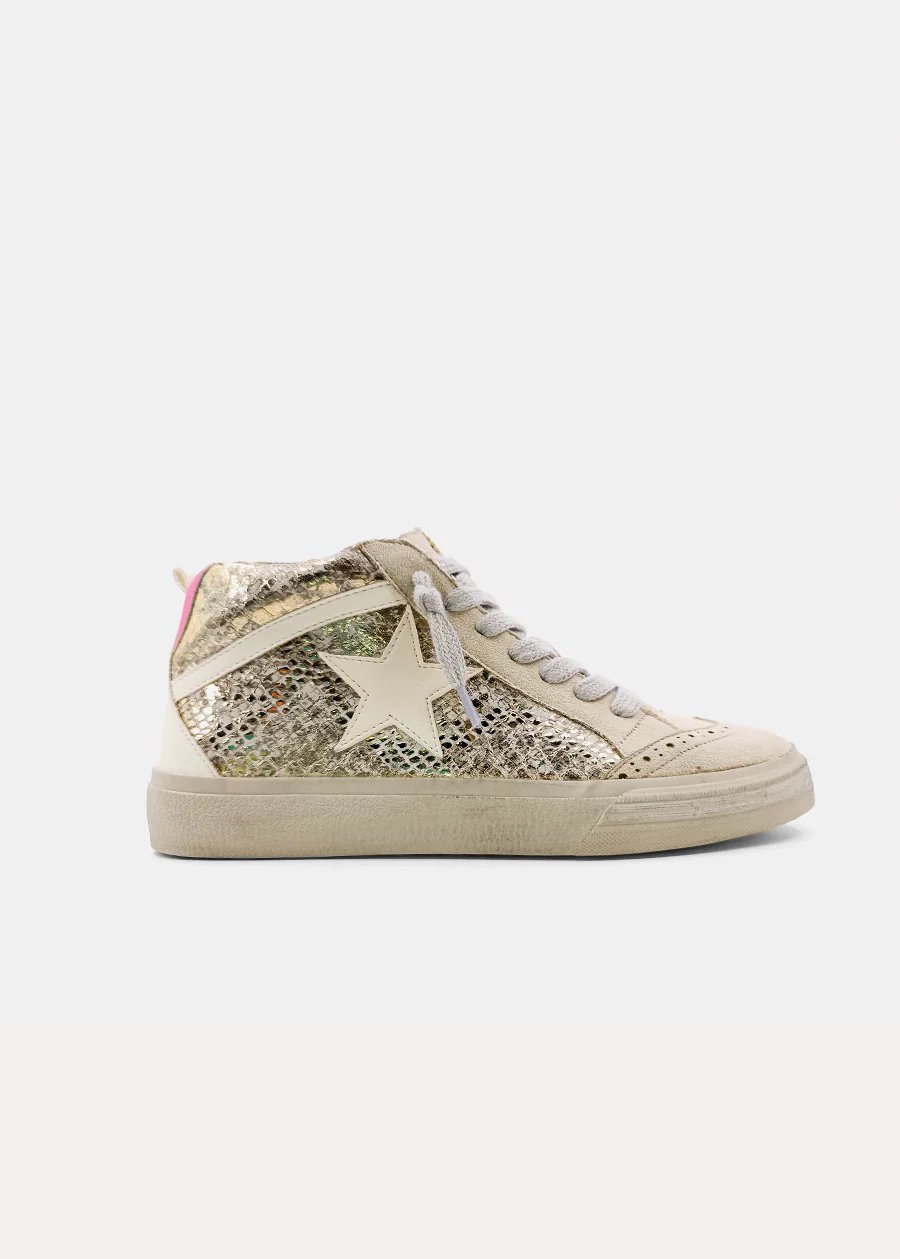 Paulina Gold Snake Sneakers